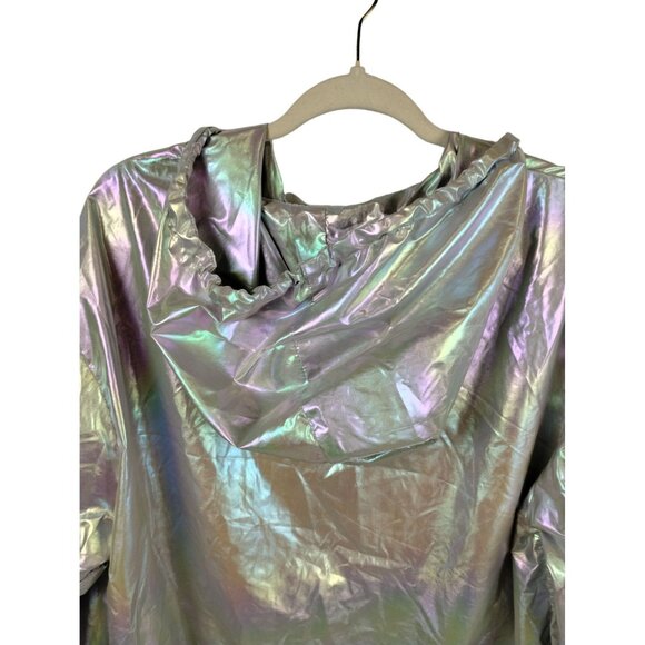 Shein Womens or Mens M Lightweight Iridescent Hooded Windbreaker Jacket - Picture 8 of 9